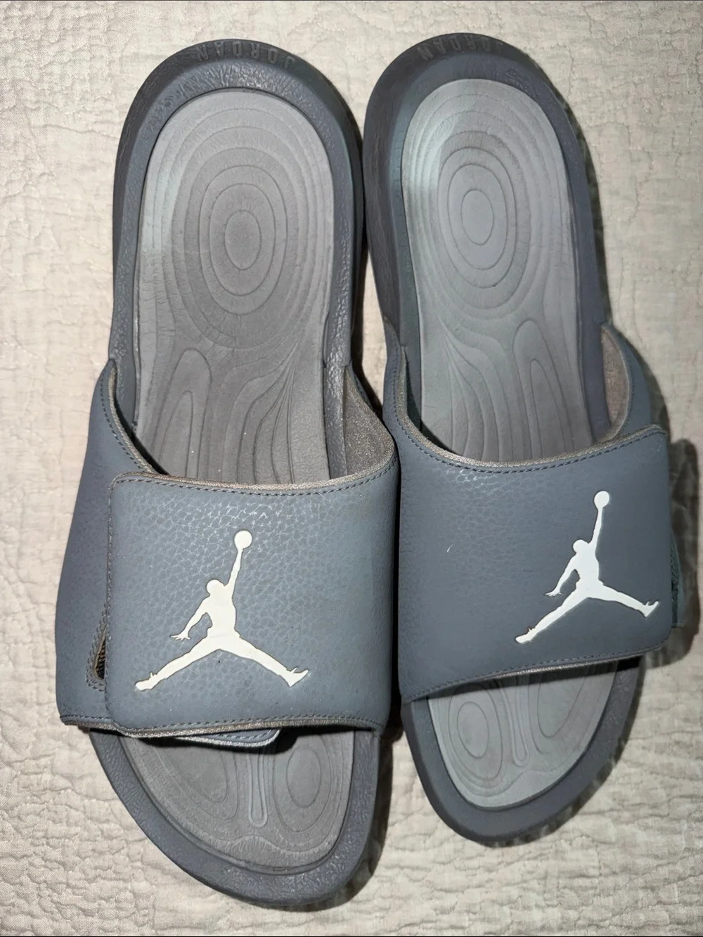Jordan Men's Slate Gray Slide Sandals with White Jumpman